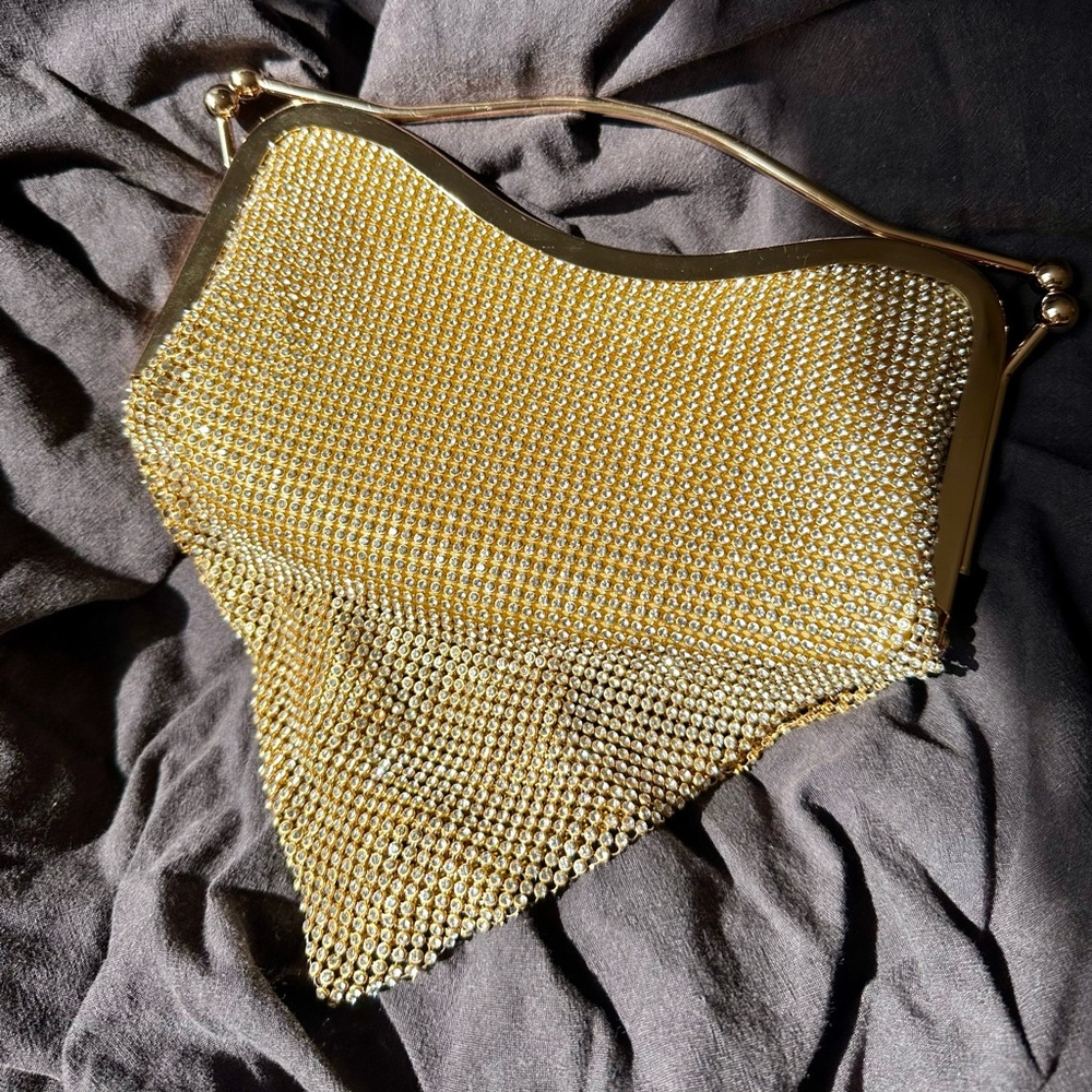 SOLD Vintage Rhinestone Chainmail Evening Bag